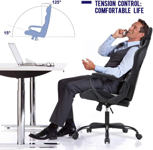 Ergonomic Gaming Chair White With Lumbar Support High Back